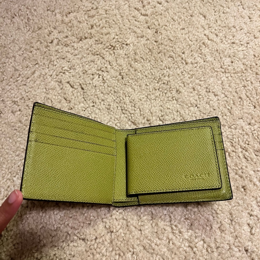 Coach 3-in-1 Wallet in chartreuse color